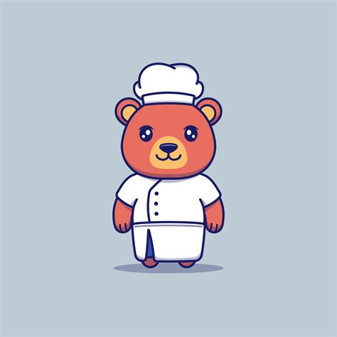 Cute bear wearing chef uniform 4815043 Vector Art at Vecteezy