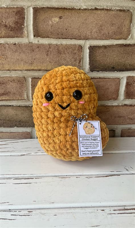 Emotional Support Chicken Nugget, Crocheted Nugget Plush, Gift for ...