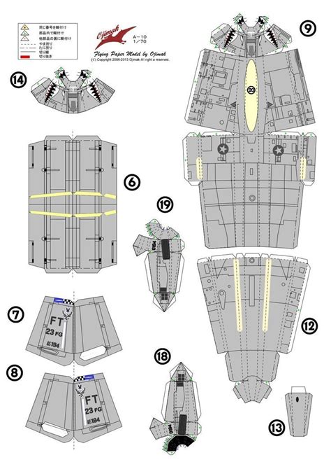 A-10 Thunderbolt II | Paper models, Paper airplane models, Paper airplanes