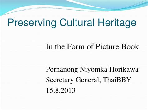 PPT - Preserving Cultural Heritage PowerPoint Presentation, free download - ID:2210644