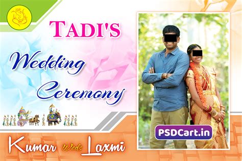 English Wedding Reception Flex banner Design PSD Download