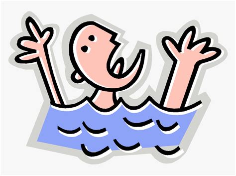 Drown Clipart Swim Clipart - He Can T Swim, HD Png Download - kindpng