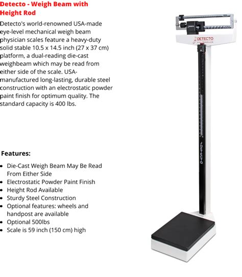 Detecto: Scale with Mechanical Height Rod and Weigh Beam