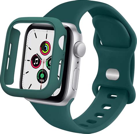 40mm Case + Band Compatible with Apple Watch 40mm Series 4 5 6 SE, Thin Bumper Full Coverage ...