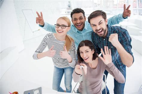 Happy Businesspeople in Their Office Stock Image - Image of smile ...