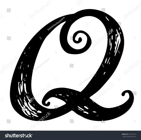 Letter Q Calligraphy Alphabet Typeset Lettering Stock Vector (Royalty ...