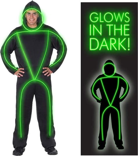 Amazon.com: GlowMan Costumes - GlowMan Adult Costume - Large - Black ...