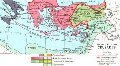 Map of The Second & Third Crusades (c.1140) | Jewish Virtual Library