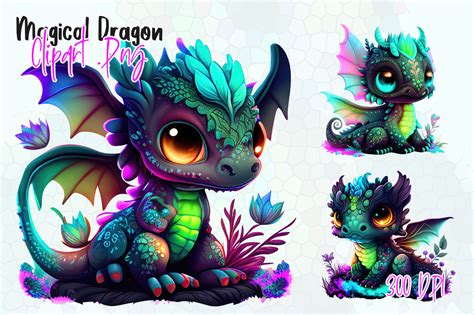 Magical Dragon Sublimation Clipart Graphic by Aspect_Studio · Creative Fabrica