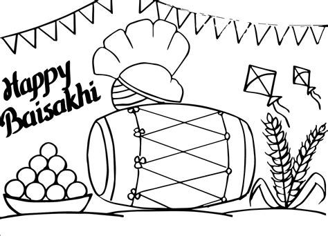 Happy Baisakhi Festival coloring page - Download, Print or Color Online for Free