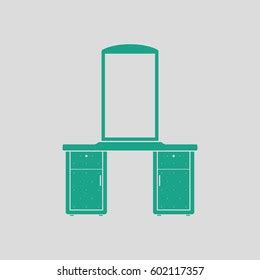 Dresser Mirror Icon Gray Background Green Stock Vector (Royalty Free) 602117357 | Shutterstock