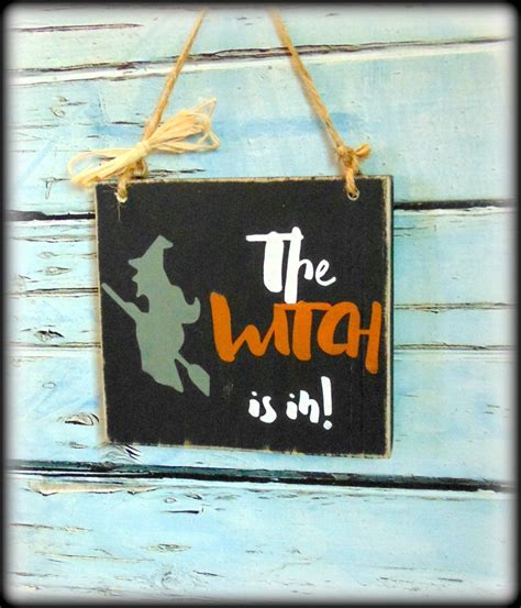 Funny Halloween Sign, Front Door Decor, The Witch Is In | Halloween ...