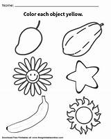 Yellow Objects Coloring Page sketch template