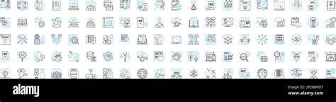 Network analysis vector line icons set. Network, Analysis, Topology ...