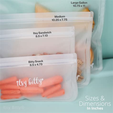 10 PACK - PEVA Storage Bags - Variety Sizes - Itsy Bitty