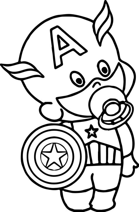 Coloring Pages For Babies Baby Captain America Coloring Page Superhero ...