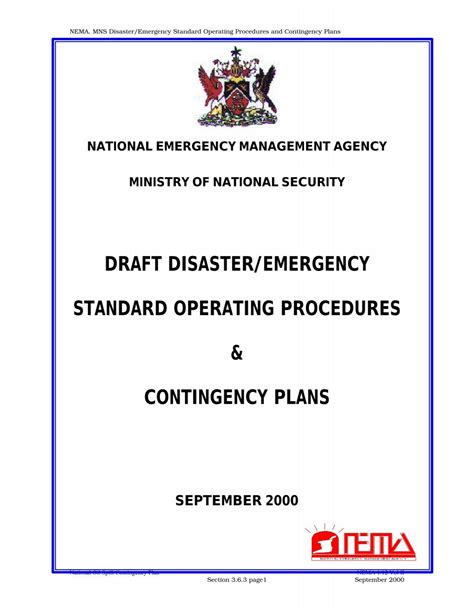 draft disaster/emergency standard operating procedures ... - ODPM