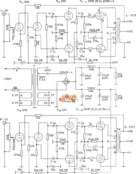 The stereo sound valve power amplifier circuit - Amplifier_Circuit - Circuit Diagram - SeekIC.com