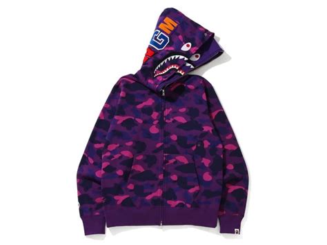 SASOM | เสื้อผ้า BAPE Color Camo Shark Wide Full Zip Double Hoodie ...