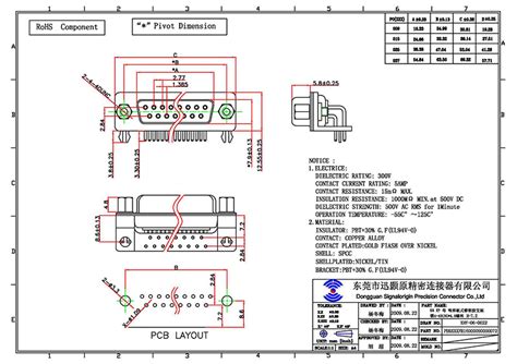 Right angle pcb d sub 15 pin female connector - Signalorigin