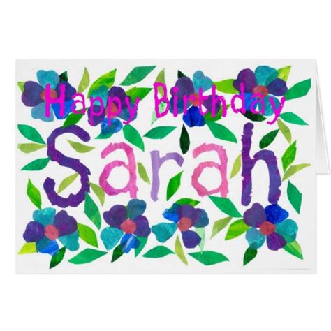 'Sarah' Birthday Card | Zazzle