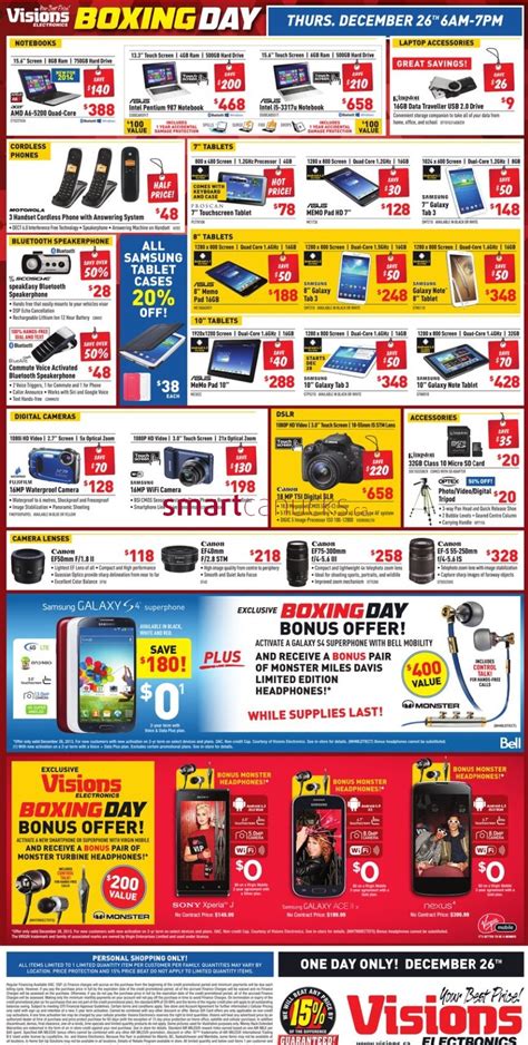 Vision Electronics Boxing Day Flyer Sales and Deals Canada 2013 ...