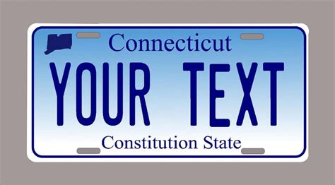 Connecticut License Plate custom Text - Etsy