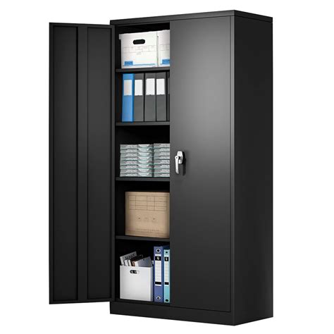 AOBABO Metal Storage Cabinet, 72 Inches Locking Steel Storage Cabinet for Office and Home, Tall ...