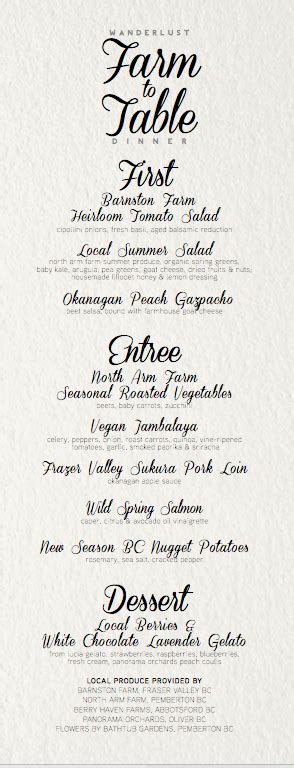 Farm to Table Dinner Menu Design :: Behance