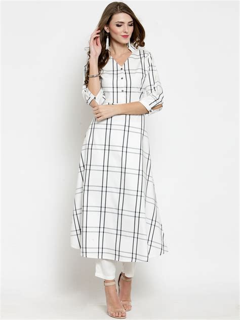 Buy Sera Women White & Navy Blue Printed Kurta With Trousers - Kurta Sets for Women 8172001 | Myntra