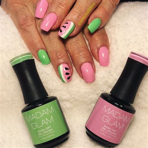 Watermelon nails | Watermelon nails, Nails, Manicure