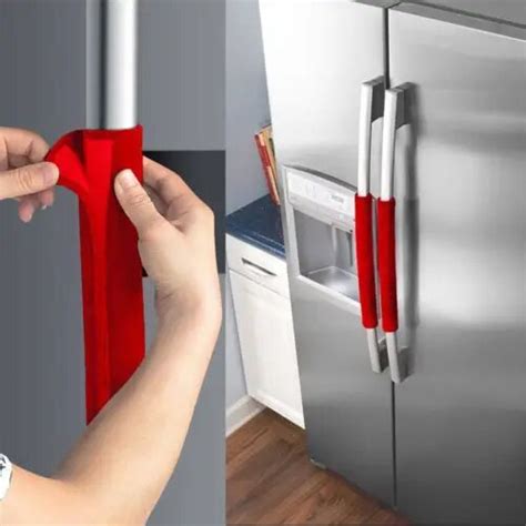 Faroot 2Pcs Refrigerator Velvet Door Knob Cover Handle Covers Keep ...