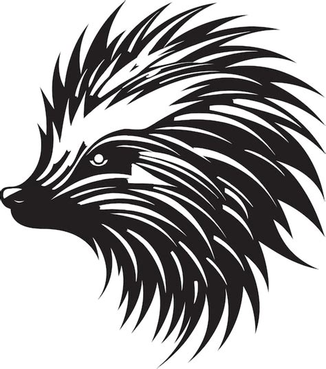 Premium Vector | Porcupine spike signature badge monochrome porcupine crest