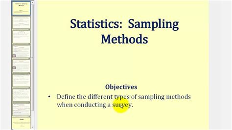 Statistics: Sampling Methods - YouTube