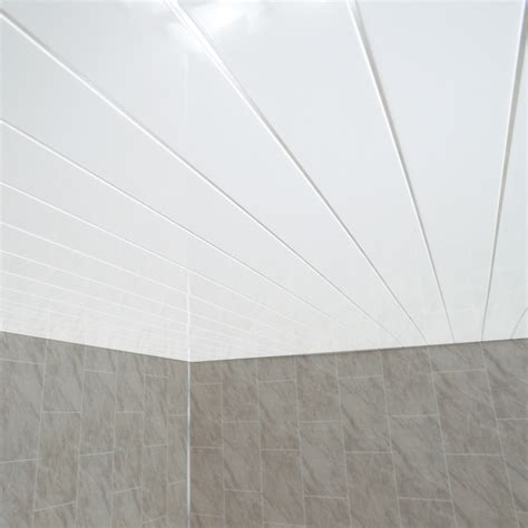 Gloss White Chrome Strip Bathroom Wall Cladding White Shower Panels PVC Ceiling | eBay