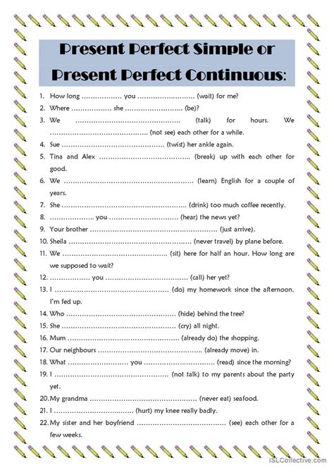 Present Perfect Simple Vs Present Perfect Continuous Interactive Worksheet – Themeloader