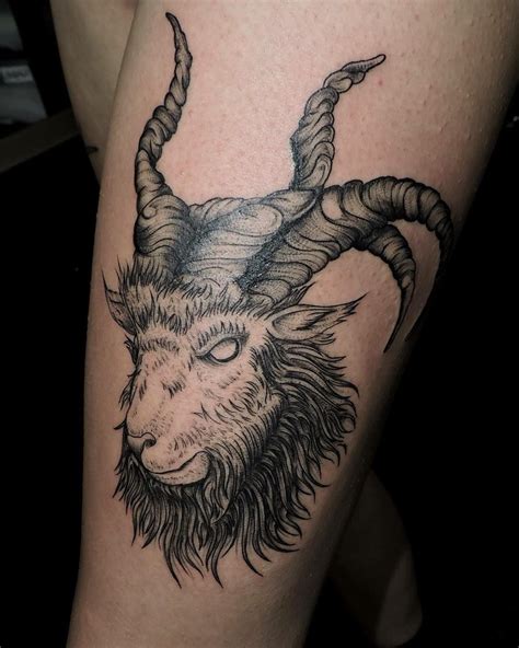 Traditional Goat Head Tattoo