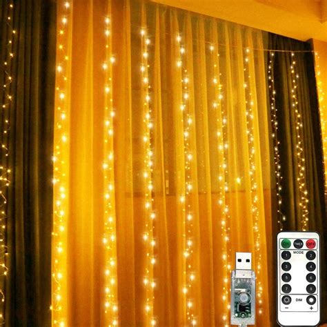 300 LED Curtain Fairy Lights USB String Light Remote Xmas Party Wedding Decor | eBay