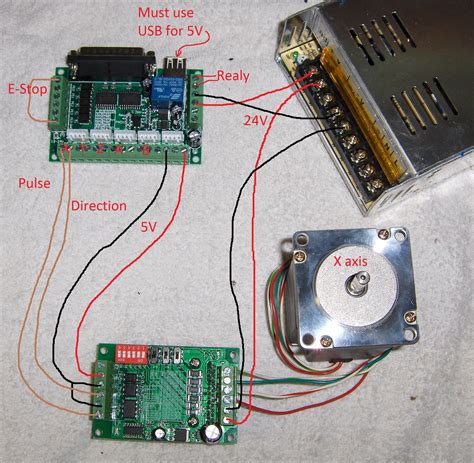 This is how I wired a 5 axis CNC breakout board to a 6560 3 amp driver, for Mach3. The e-stop is ...