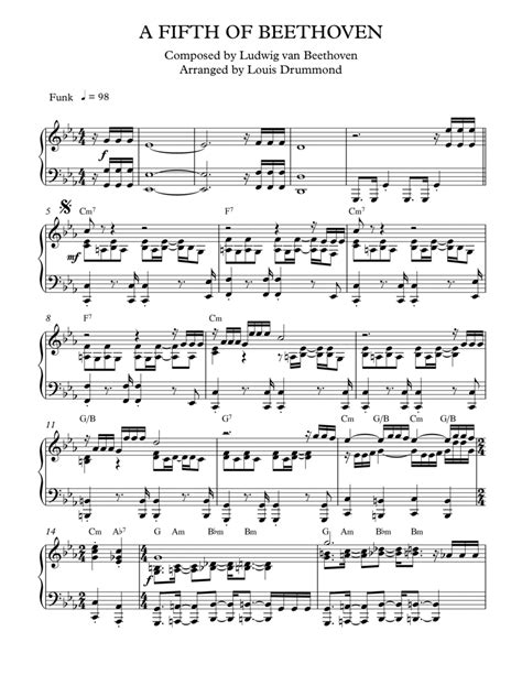 A Fifth Of Beethoven (arr. Louis Drummond) Sheet Music | Ludwig van ...