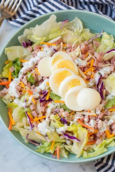 Ham and Cheese Salad with Homemade Ranch Dressing - Cooking Classy