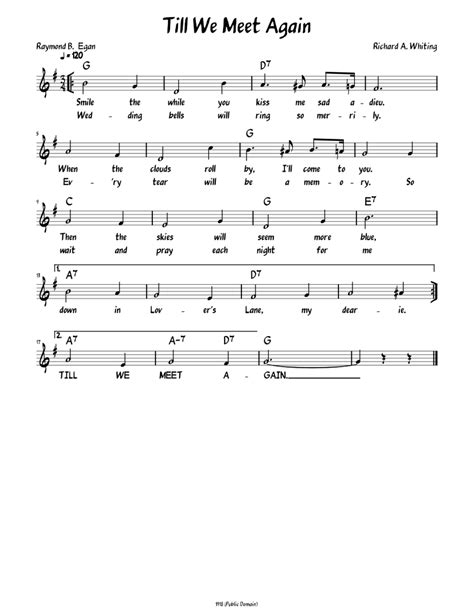 Till We Meet Again (Lead sheet with lyrics ) Sheet music for Piano (Solo) | Musescore.com