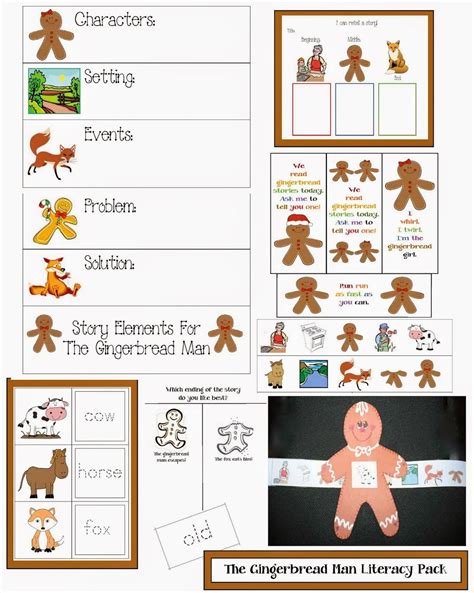 Gingerbread Man Printable Characters