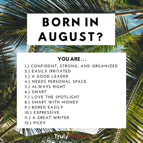 Are you an August baby? Here are the "12 Unbelievable Traits of People Born in August".🌴 # ...