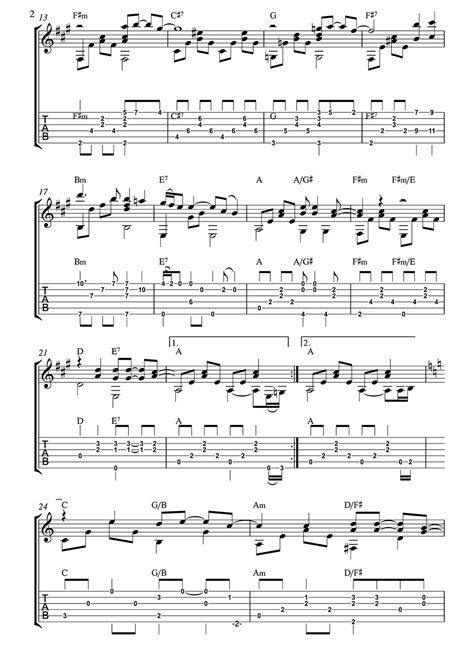 "Tears In Heaven" arranged for fingerstyle guitar solo in both tab and notation.