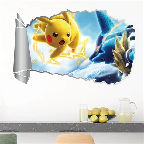 Cartoon Animals Pokemon Wall Stickers For Kids Room Bedroom ...