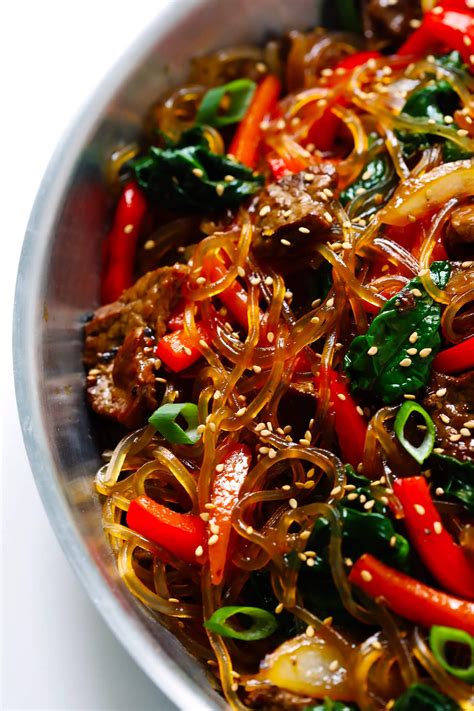 Japchae (Korean Noodle Stir-Fry) | Gimme Some Oven