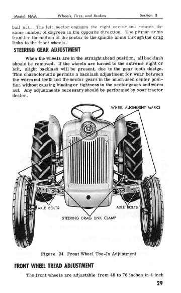 1953 1954 1955 Ford Tractor Model NAA, NAA Golden Jubilee - OWNERS / OPERATORS MANUAL * ORIGINAL ...