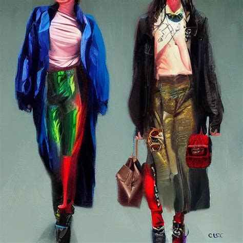 2090s fashion, gucci catwalk, oil painting, digital | Stable Diffusion | OpenArt