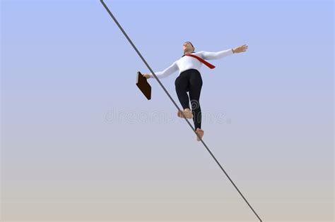 Businessman Tightrope Walker Stock Illustration - Illustration of balancing, exercise: 19253575